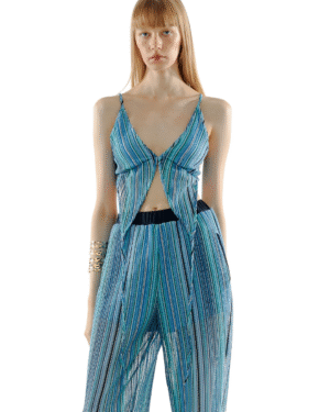 The SRT X16 (TBL293) Strappy Knitted Striped Top