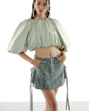 The SRT (TSK291) X16 Denim Cargo Mini Skirt