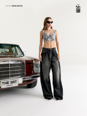 The SRT (TBL329) C1 Lace Denim Crop Top